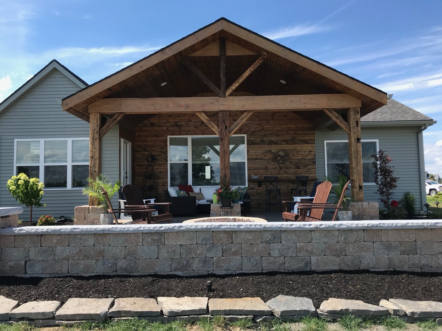 Covered home addition